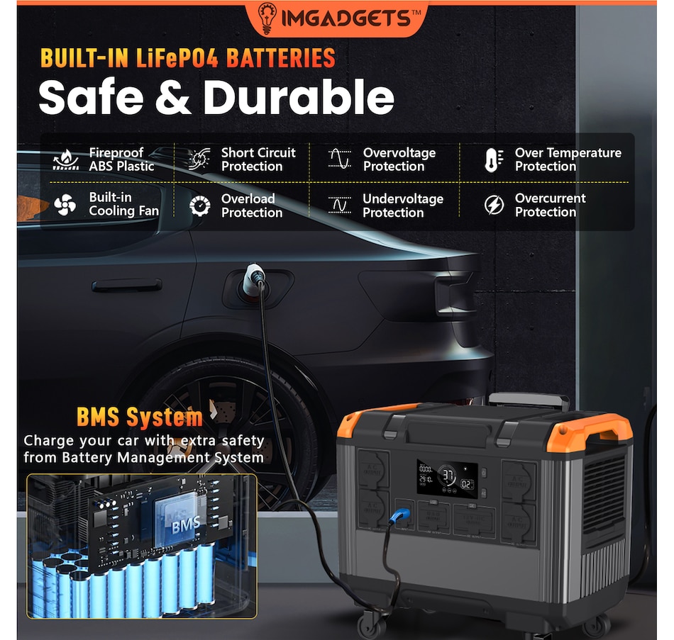Image 869779_ALTMORE5.jpg, Product 869-779 / Price $2,999.99, IMGadgets 2688Wh Portable Power Station with LiFePO4 Battery, 3000W (peak) AC output, 3 x 135W DC outputs, 4 x 18W USB outputS, 2 x 100W Type-C output, 2.5h fast recharging, outdoor Generator for Camping, Off-grid, Power Outage from IMGadgets on TSC.ca's Electronics department