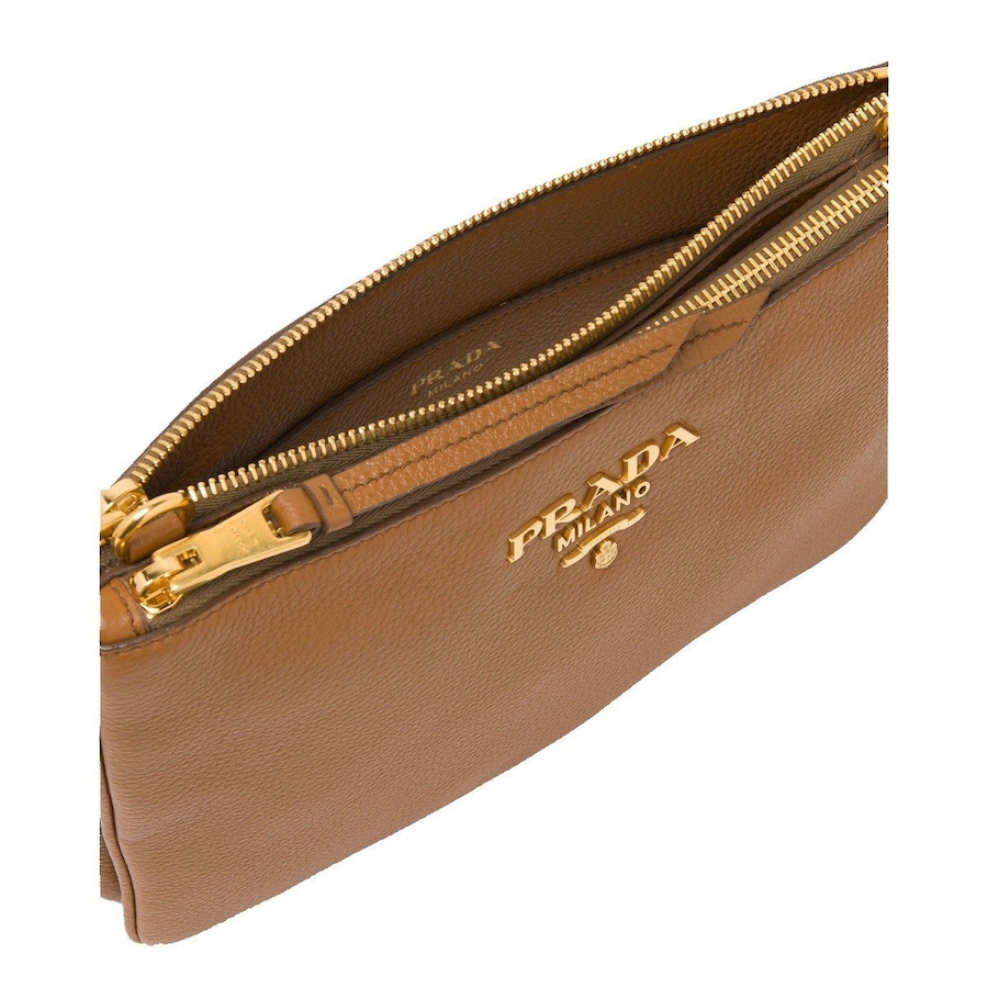 Image 869797_ALTMORE3.jpg, Product 869-797 / Price $4,126.00, Prada Vitello Phenix Leather Crossbody Bag in Caramel Brown with Gold Hardware from Prada on TSC.ca's Fashion department