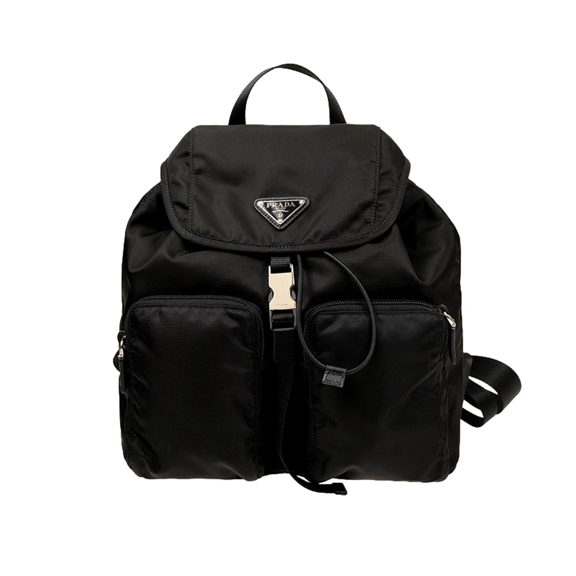 Prada black backpack nylon sale