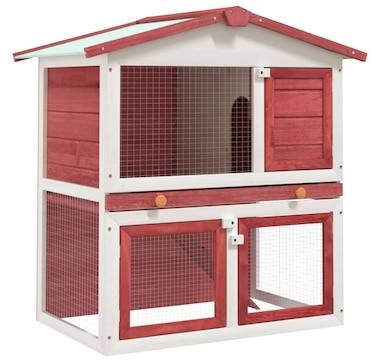 Outdoor hutch 3 doors Red Wood
