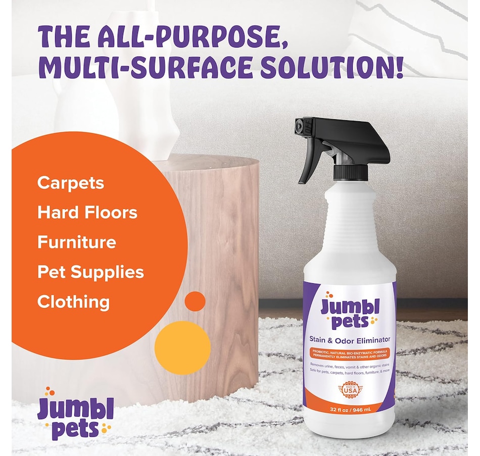 Image 870680_ALTMORE2.jpg, Product 870-680 / Price $17.99, JumblPets 32oz Pet Stain & Odor Eliminator - Unscented Enzyme Cleaner Spray for Urine & Feces from Jumbl on TSC.ca's Home & Garden department