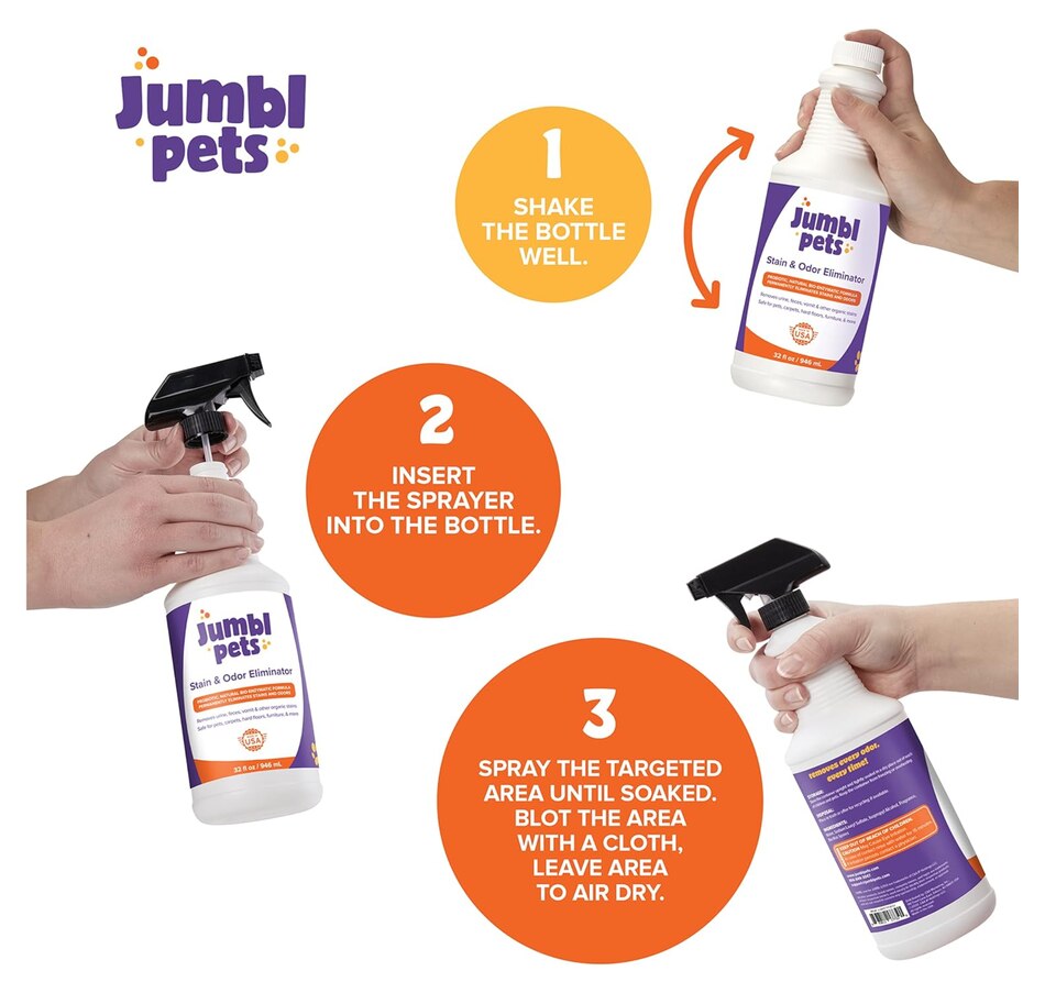 Image 870680_ALTMORE4.jpg, Product 870-680 / Price $17.99, JumblPets 32oz Pet Stain & Odor Eliminator - Unscented Enzyme Cleaner Spray for Urine & Feces from Jumbl on TSC.ca's Home & Garden department