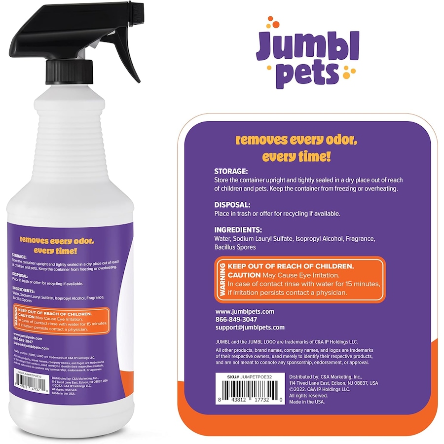 Image 870680_ALTMORE5.jpg, Product 870-680 / Price $17.99, JumblPets 32oz Pet Stain & Odor Eliminator - Unscented Enzyme Cleaner Spray for Urine & Feces from Jumbl on TSC.ca's Home & Garden department