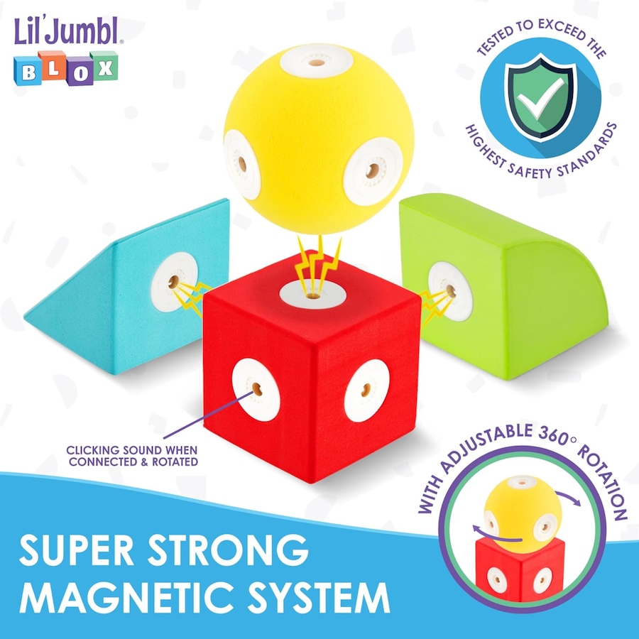 Image 870681_ALTMORE2.jpg, Product 870-681 / Price $129.99, Lil' Jumbl Blox 100-Piece Magnetic Building Blocks Play Set, Durable & Waterproof Toddler Toys 3-6 from Jumbl on TSC.ca's Home & Garden department