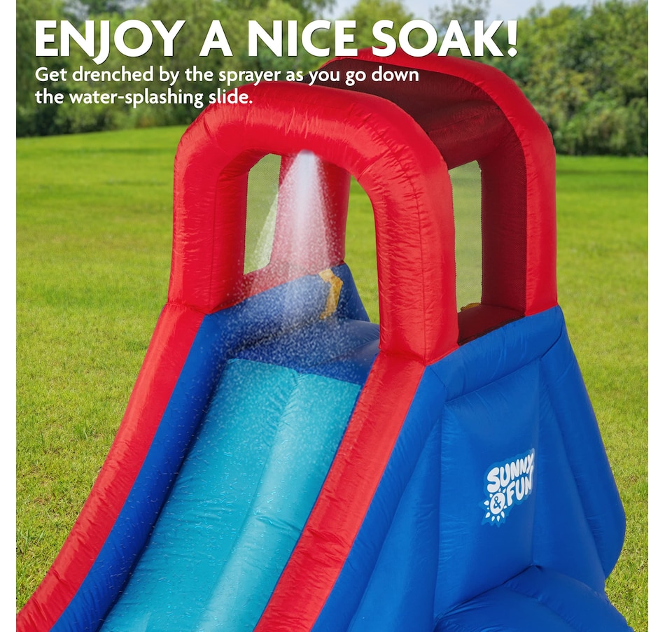 Image 870693_ALTMORE10.jpg, Product 870-693 / Price $279.00 - $669.00, Sunny & Fun Single Ring Inflatable Water Slide Park with Climbing Wall & Deep Pool - Purple from Sunny & Fun on TSC.ca's Home & Garden department
