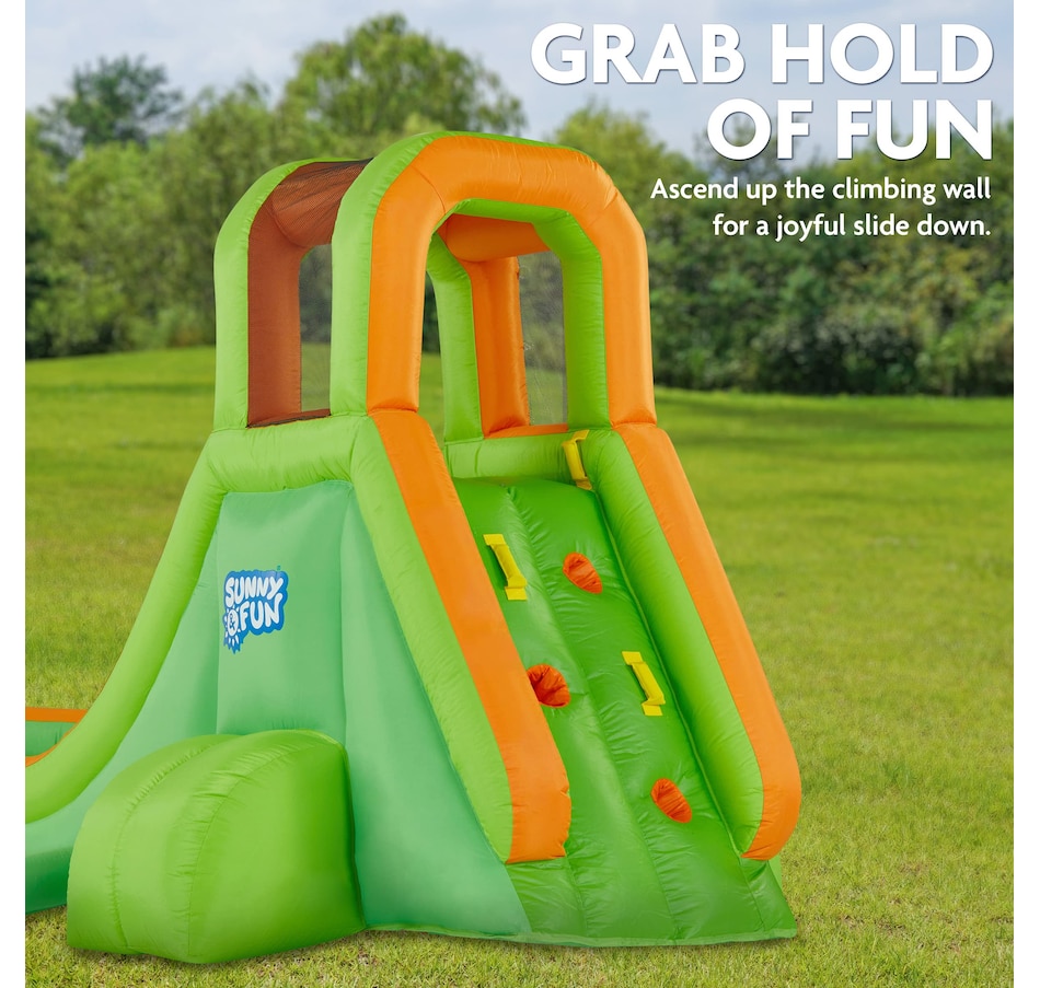 Image 870693_ALTMORE12.jpg, Product 870-693 / Price $279.00 - $669.00, Sunny & Fun Single Ring Inflatable Water Slide Park with Climbing Wall & Deep Pool - Purple from Sunny & Fun on TSC.ca's Home & Garden department