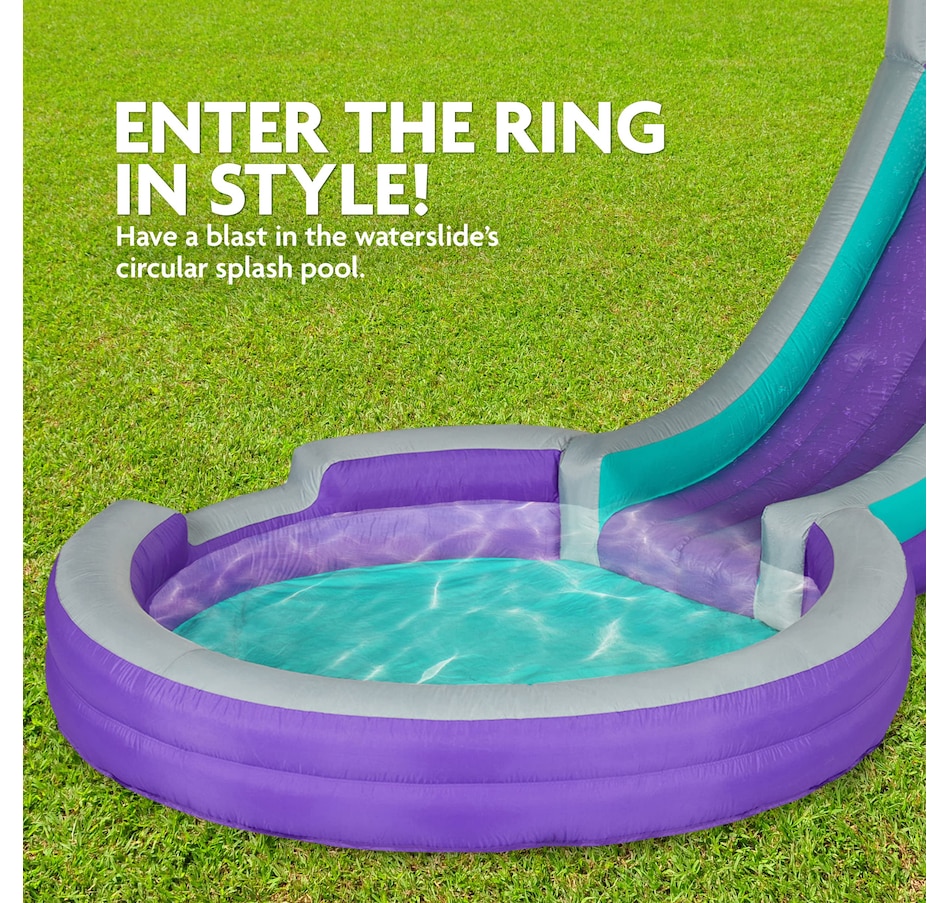 Image 870693_ALTMORE3.jpg, Product 870-693 / Price $279.00 - $669.00, Sunny & Fun Single Ring Inflatable Water Slide Park with Climbing Wall & Deep Pool - Purple from Sunny & Fun on TSC.ca's Home & Garden department