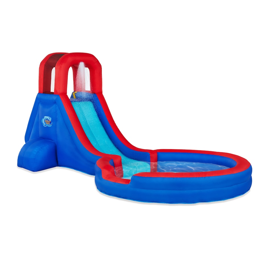 Image 870693_ST02.jpg, Product 870-693 / Price $279.00 - $669.00, Sunny & Fun Single Ring Inflatable Water Slide Park with Climbing Wall & Deep Pool - Purple from Sunny & Fun on TSC.ca's Home & Garden department