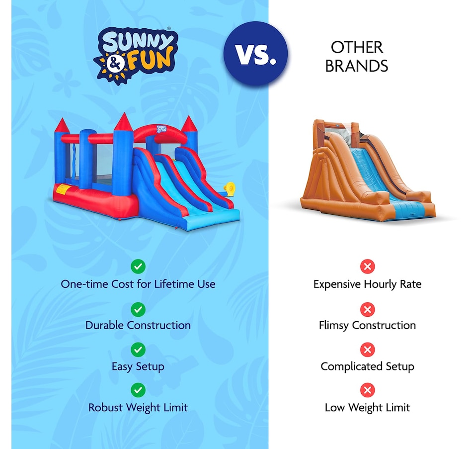 Image 870695_ALTMORE14.jpg, Product 870-695 / Price $699.99, Sunny & Fun Inflatable Bounce House with Climbing Wall, Dual Slides, Air Pump & Case - Red/Blue from Sunny & Fun on TSC.ca's Home & Garden department