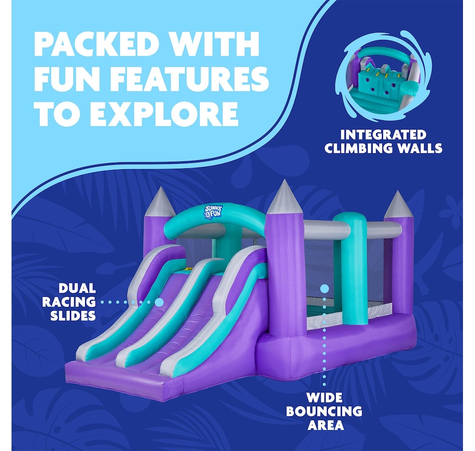 Image 870695_ALTMORE15.jpg, Product 870-695 / Price $699.99, Sunny & Fun Inflatable Bounce House with Climbing Wall, Dual Slides, Air Pump & Case - Red/Blue from Sunny & Fun on TSC.ca's Home & Garden department