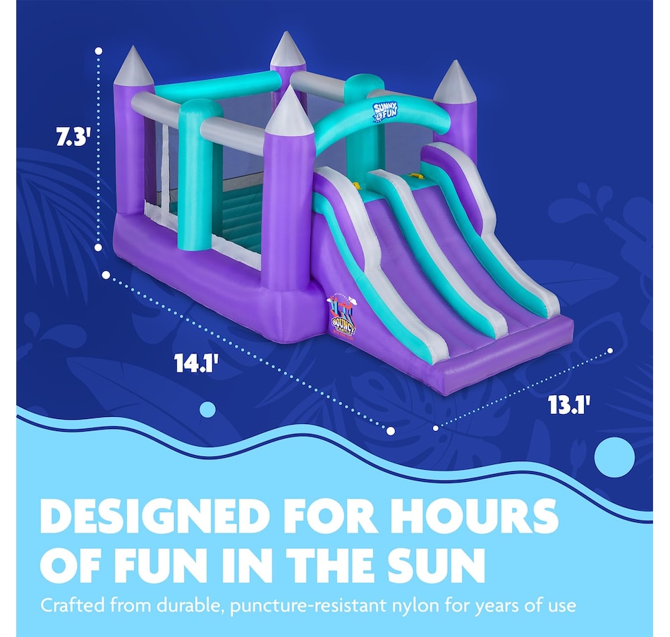 Image 870695_ALTMORE16.jpg, Product 870-695 / Price $699.99, Sunny & Fun Inflatable Bounce House with Climbing Wall, Dual Slides, Air Pump & Case - Red/Blue from Sunny & Fun on TSC.ca's Home & Garden department