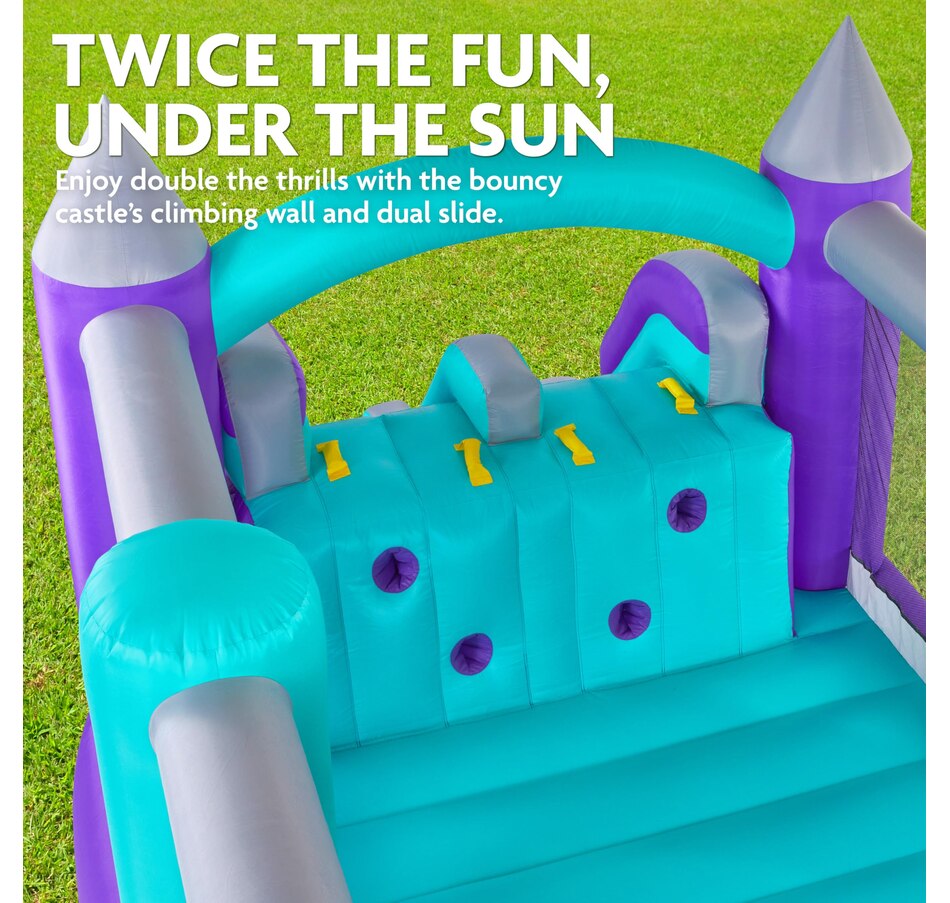 Image 870695_ALTMORE18.jpg, Product 870-695 / Price $699.99, Sunny & Fun Inflatable Bounce House with Climbing Wall, Dual Slides, Air Pump & Case - Red/Blue from Sunny & Fun on TSC.ca's Home & Garden department