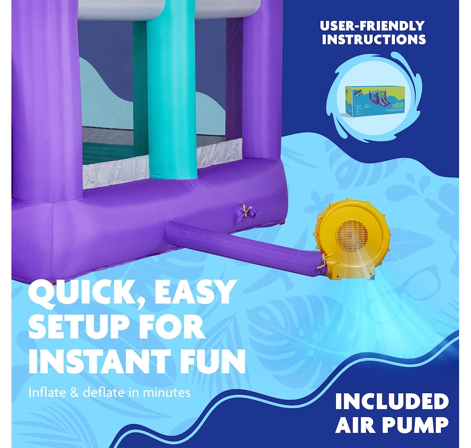 Image 870695_ALTMORE20.jpg, Product 870-695 / Price $699.99, Sunny & Fun Inflatable Bounce House with Climbing Wall, Dual Slides, Air Pump & Case - Red/Blue from Sunny & Fun on TSC.ca's Home & Garden department