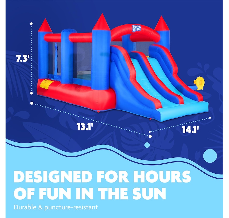 Image 870695_ALTMORE9.jpg, Product 870-695 / Price $699.99, Sunny & Fun Inflatable Bounce House with Climbing Wall, Dual Slides, Air Pump & Case - Red/Blue from Sunny & Fun on TSC.ca's Home & Garden department