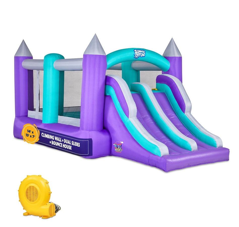 Image 870695_ST02.jpg, Product 870-695 / Price $699.99, Sunny & Fun Inflatable Bounce House with Climbing Wall, Dual Slides, Air Pump & Case - Red/Blue from Sunny & Fun on TSC.ca's Home & Garden department