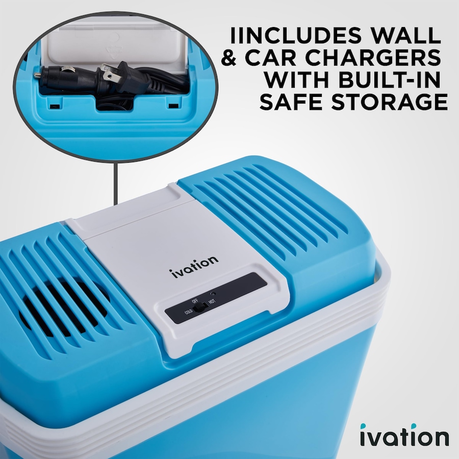 Image 870703_ALTMORE1.jpg, Product 870-703 / Price $99.99 - $149.99, Ivation Electric Cooler & Warmer, 24L Portable Thermoelectric 12 Volt Cooler with Handle - Aqua Blue from Ivation on TSC.ca's Kitchen department