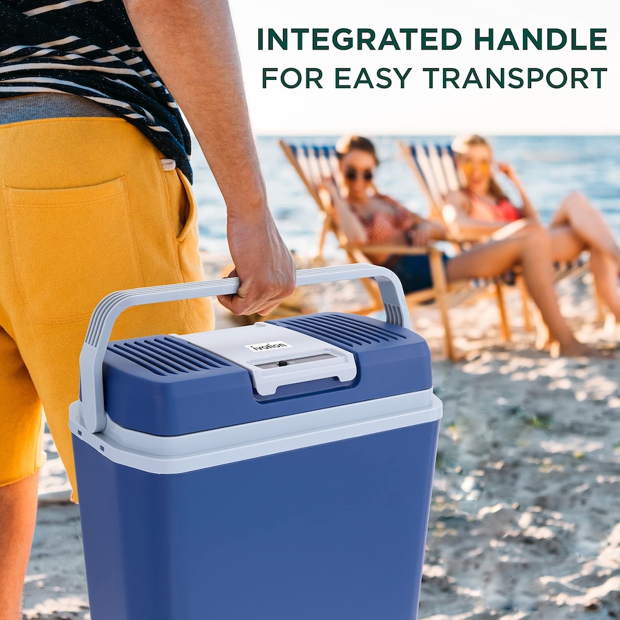 Image 870703_ALTMORE11.jpg, Product 870-703 / Price $99.99 - $149.99, Ivation Electric Cooler & Warmer, 24L Portable Thermoelectric 12 Volt Cooler with Handle - Aqua Blue from Ivation on TSC.ca's Kitchen department