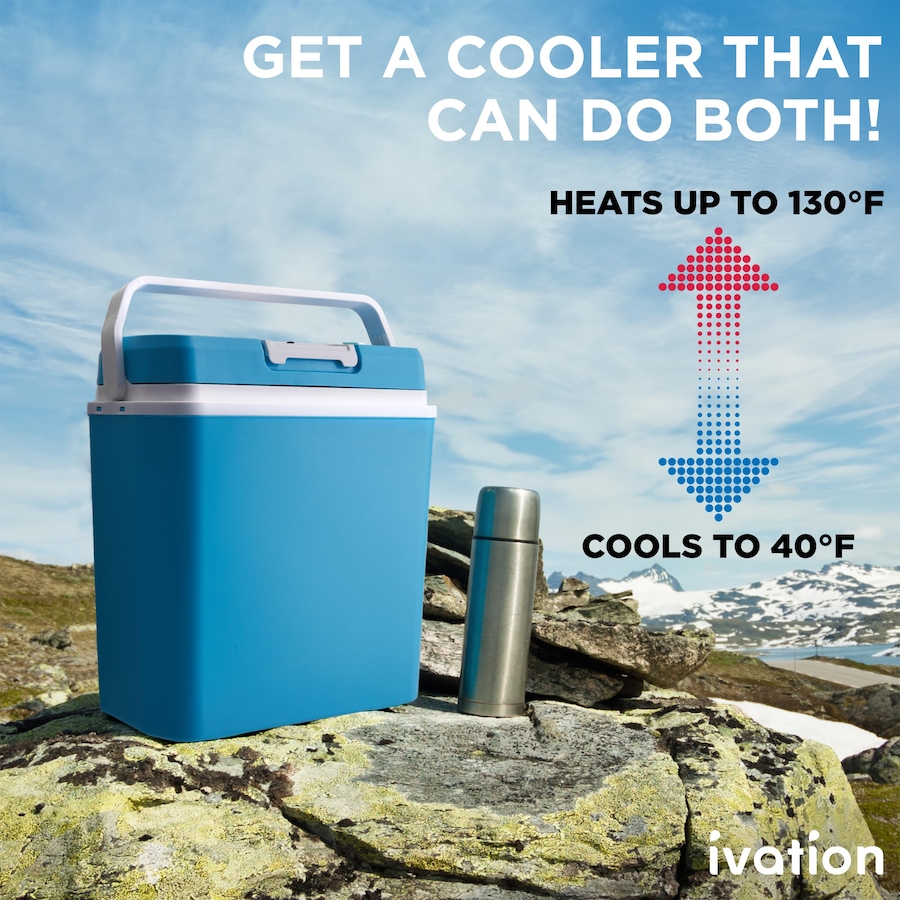 Image 870703_ALTMORE2.jpg, Product 870-703 / Price $99.99 - $149.99, Ivation Electric Cooler & Warmer, 24L Portable Thermoelectric 12 Volt Cooler with Handle - Aqua Blue from Ivation on TSC.ca's Kitchen department