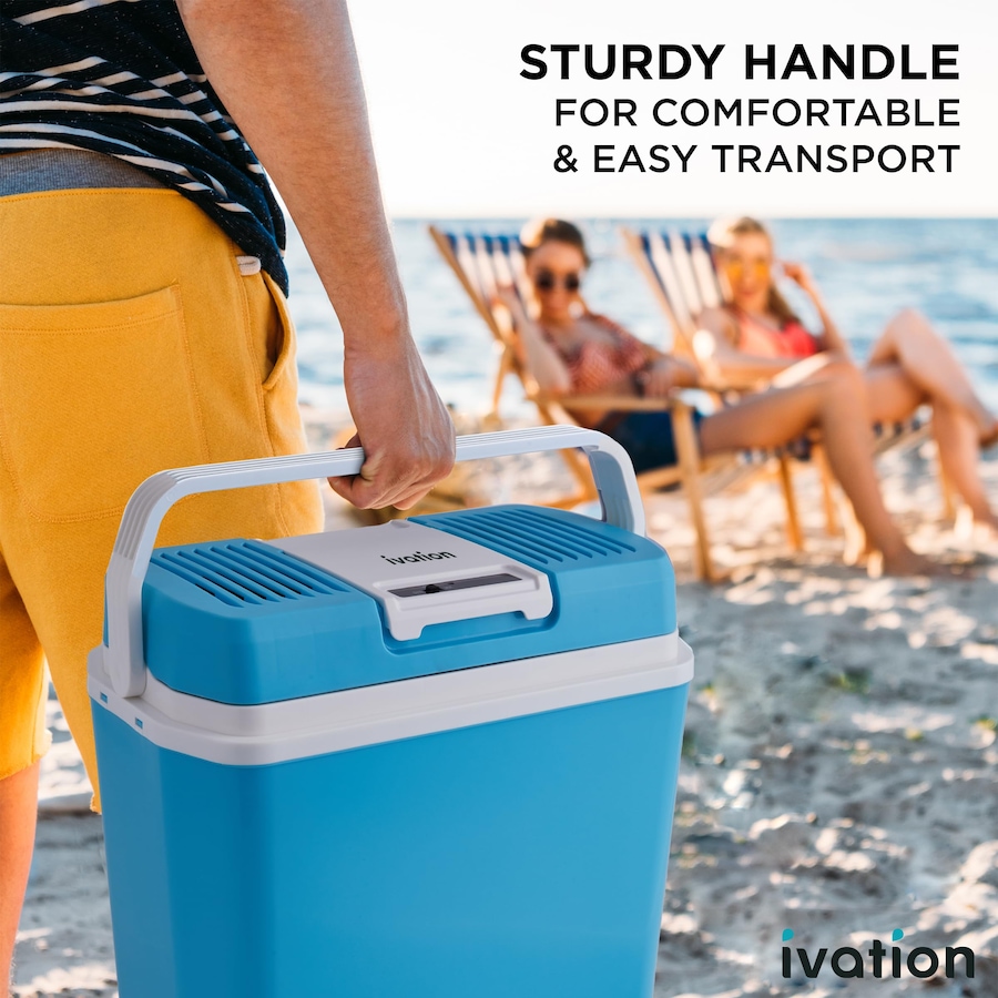 Image 870703_ALTMORE5.jpg, Product 870-703 / Price $99.99 - $149.99, Ivation Electric Cooler & Warmer, 24L Portable Thermoelectric 12 Volt Cooler with Handle - Aqua Blue from Ivation on TSC.ca's Kitchen department
