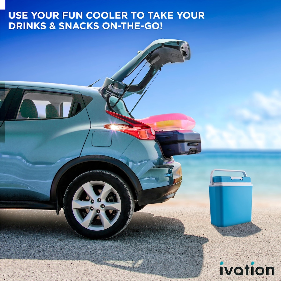 Image 870703_ALTMORE6.jpg, Product 870-703 / Price $99.99 - $149.99, Ivation Electric Cooler & Warmer, 24L Portable Thermoelectric 12 Volt Cooler with Handle - Aqua Blue from Ivation on TSC.ca's Kitchen department