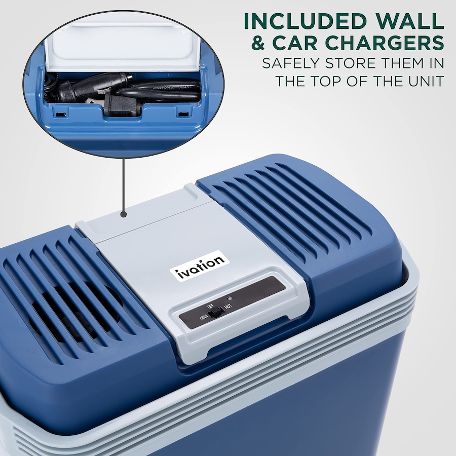 Image 870703_ALTMORE9.jpg, Product 870-703 / Price $99.99 - $149.99, Ivation Electric Cooler & Warmer, 24L Portable Thermoelectric 12 Volt Cooler with Handle - Aqua Blue from Ivation on TSC.ca's Kitchen department
