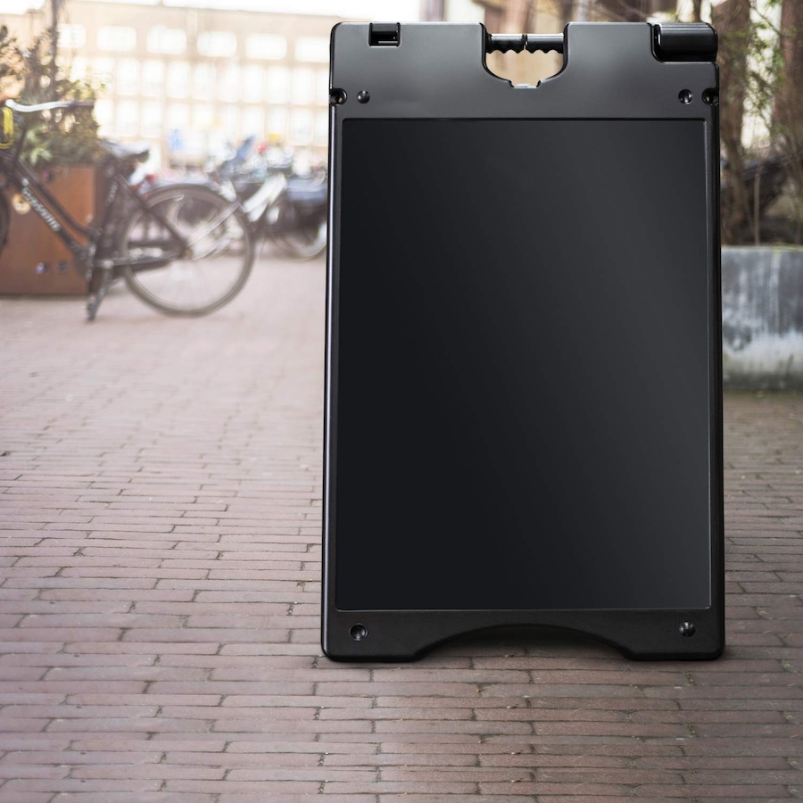 Image 870705_ALTMORE16.jpg, Product 870-705 / Price $159.99 - $199.99, Jumbl A Frame Sandwich Board – 22 x 28” Display Sidewalk Sign with PVC Sign Protector (Yellow) from Jumbl on TSC.ca's Electronics department