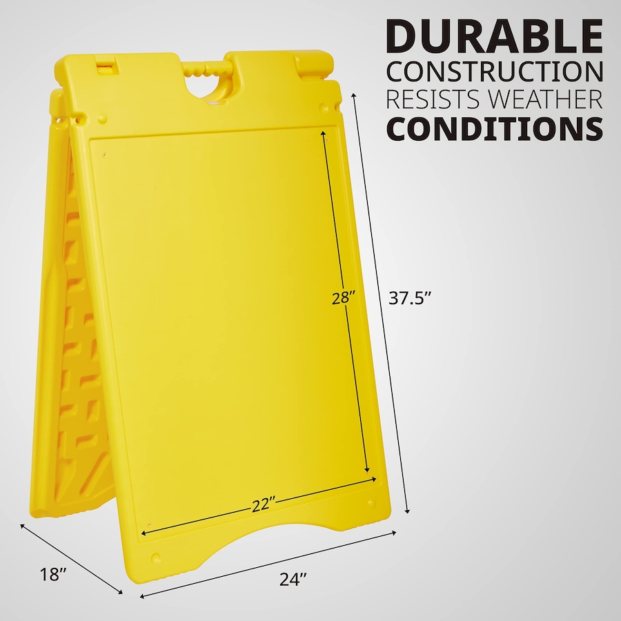 Image 870705_ALTMORE3.jpg, Product 870-705 / Price $159.99 - $199.99, Jumbl A Frame Sandwich Board – 22 x 28” Display Sidewalk Sign with PVC Sign Protector (Yellow) from Jumbl on TSC.ca's Electronics department