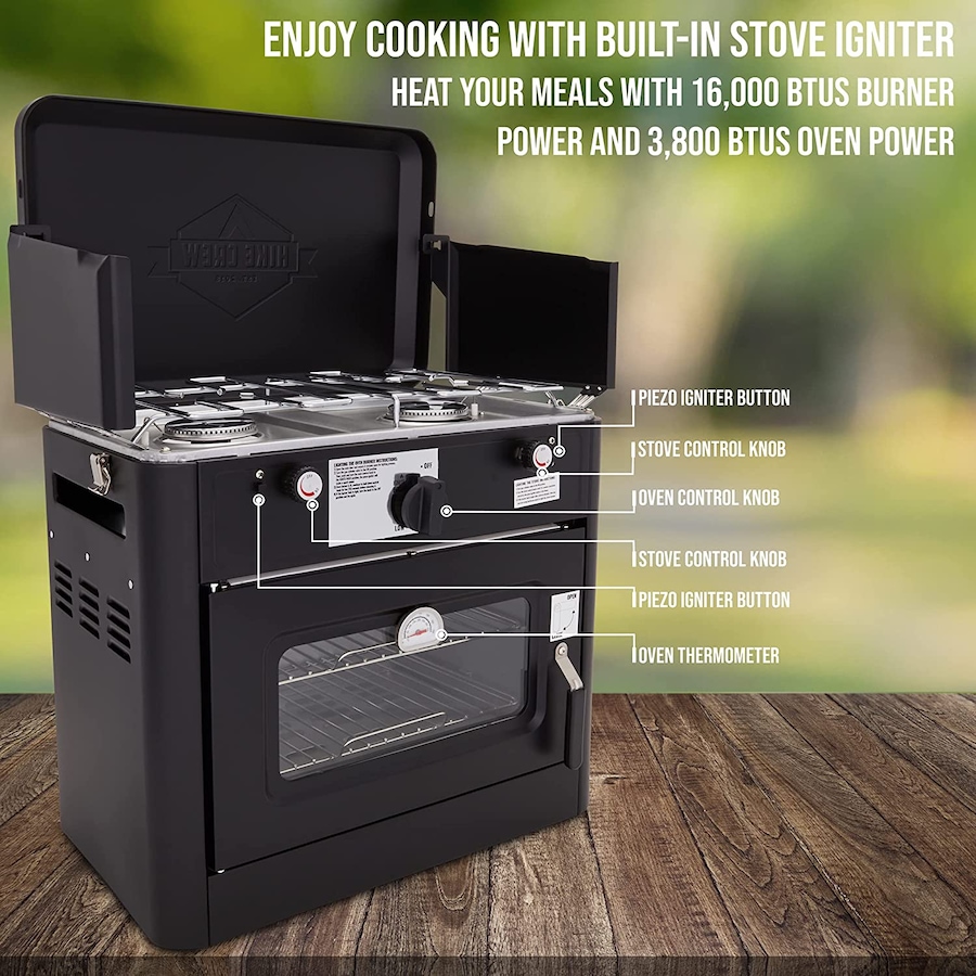 Image 870709_ALTMORE11.jpg, Product 870-709 / Price $379.99 - $419.99, Hike Crew Gas Camping Oven, CSA Approved 2-Burner Stove & Camp Oven with Bag, Igniter & More - Red from Hike Crew on TSC.ca's Health & Fitness department