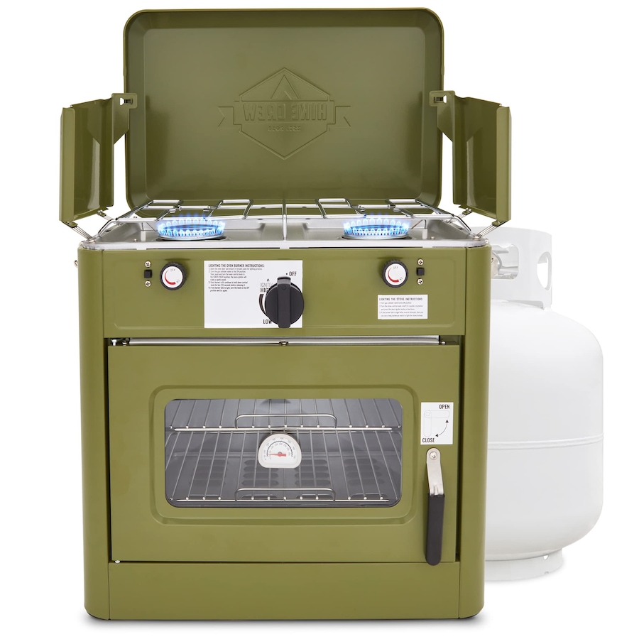 Image 870709_ST01.jpg, Product 870-709 / Price $379.99 - $419.99, Hike Crew Gas Camping Oven, CSA Approved 2-Burner Stove & Camp Oven with Bag, Igniter & More - Red from Hike Crew on TSC.ca's Health & Fitness department