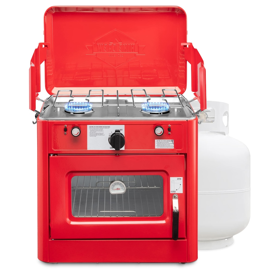 Image 870709_ST02.jpg, Product 870-709 / Price $379.99 - $419.99, Hike Crew Gas Camping Oven, CSA Approved 2-Burner Stove & Camp Oven with Bag, Igniter & More - Red from Hike Crew on TSC.ca's Health & Fitness department