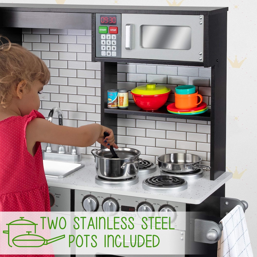 Image 870721_ALTMORE6.jpg, Product 870-721 / Price $299.99, Lil' Jumbl Kids Kitchen Set, Wooden Pretend Play Kitchen with Sounds & Accessories - Charcoal from Jumbl on TSC.ca's Toys & Hobbies department