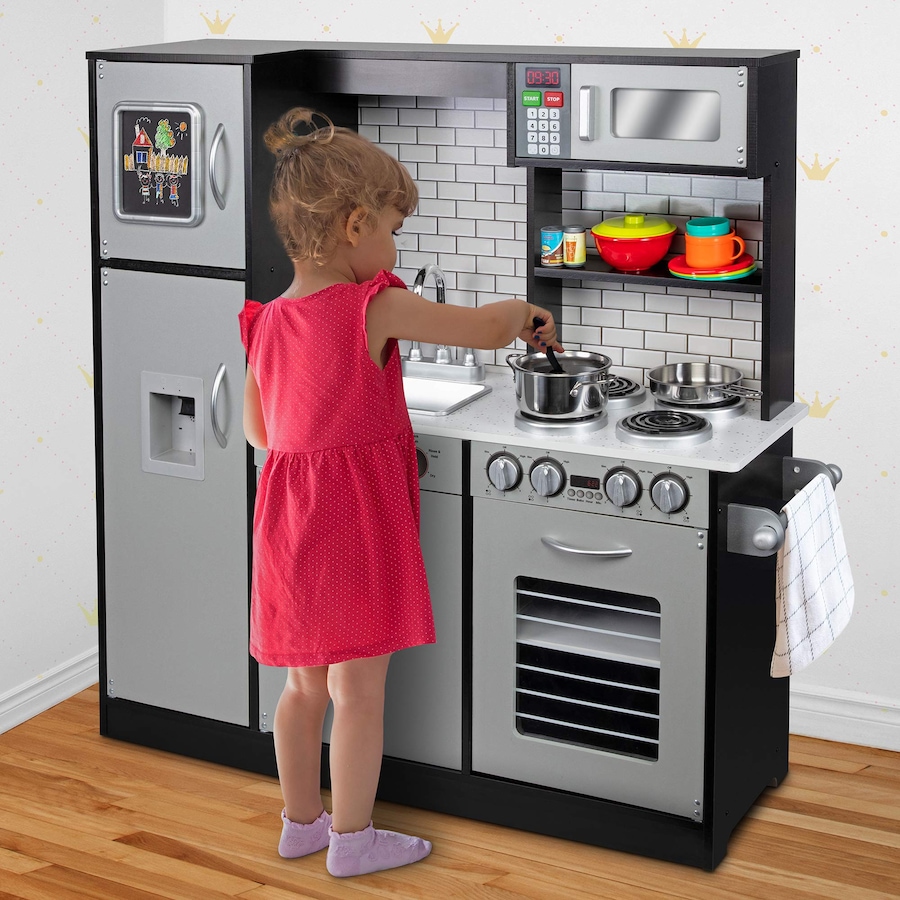 Image 870721_ALTMORE7.jpg, Product 870-721 / Price $299.99, Lil' Jumbl Kids Kitchen Set, Wooden Pretend Play Kitchen with Sounds & Accessories - Charcoal from Jumbl on TSC.ca's Toys & Hobbies department
