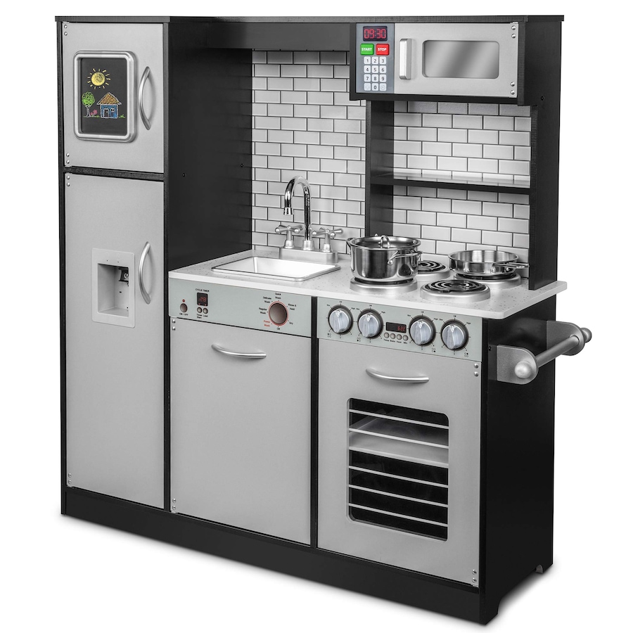 Image 870721_ST01.jpg, Product 870-721 / Price $299.99, Lil' Jumbl Kids Kitchen Set, Wooden Pretend Play Kitchen with Sounds & Accessories - Charcoal from Jumbl on TSC.ca's Toys & Hobbies department