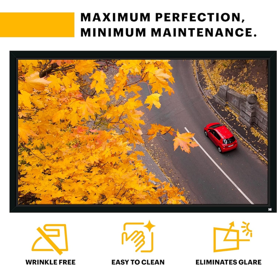 Image 870731_ALTMORE5.jpg, Product 870-731 / Price $294.88 - $342.88, Kodak 120” Projector Screen, Fixed Frame Projector Screen with Velvet Frame & Wall Mount Kit from Kodak on TSC.ca's Electronics department