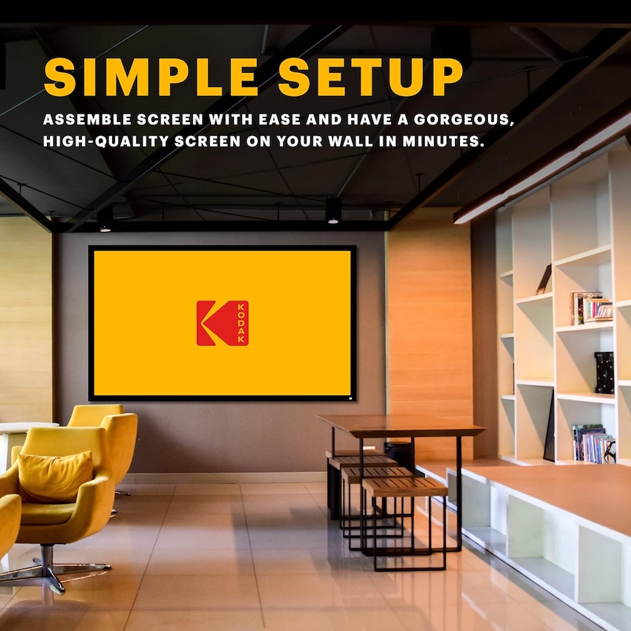 Image 870731_ALTMORE7.jpg, Product 870-731 / Price $294.88 - $342.88, Kodak 120” Projector Screen, Fixed Frame Projector Screen with Velvet Frame & Wall Mount Kit from Kodak on TSC.ca's Electronics department