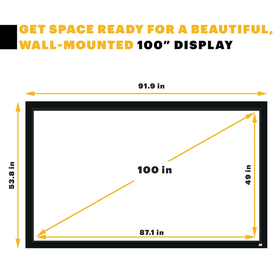 Image 870731_ALTMORE9.jpg, Product 870-731 / Price $294.88 - $342.88, Kodak 120” Projector Screen, Fixed Frame Projector Screen with Velvet Frame & Wall Mount Kit from Kodak on TSC.ca's Electronics department