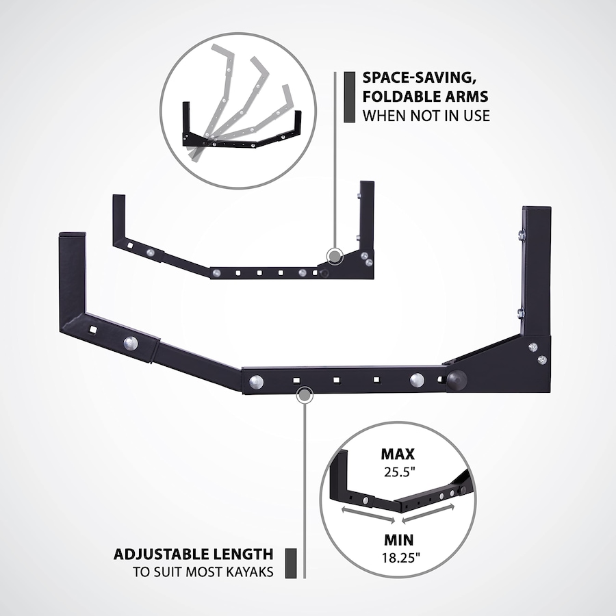 Image 870737_ALTMORE1.jpg, Product 870-737 / Price $69.99, RaxGo Wall-Mounted Kayak Rack, Heavy-Duty Kayak Storage Hooks with Adjustable Length - 2 Pair from Raxgo on TSC.ca's Health & Fitness department