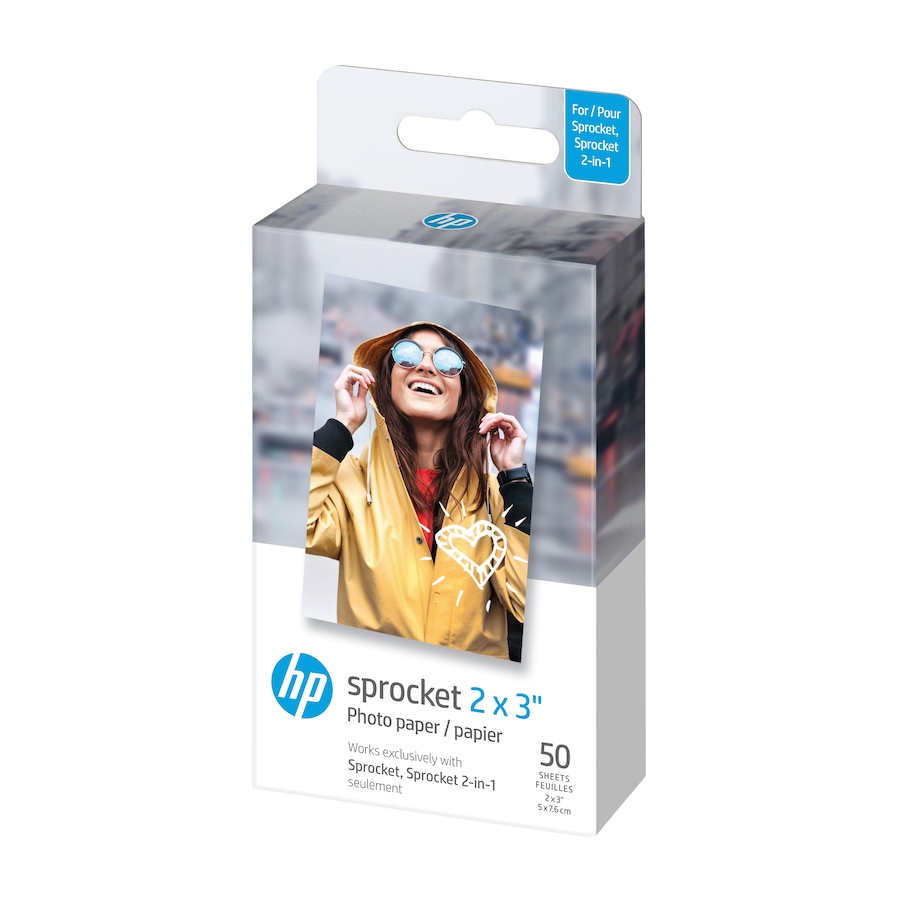 Image 870745_ST01.jpg, Product 870-745 / Price $39.99, HP Sprocket Zink Photo Paper 2x3" (50 Sheets) for the HP Sprocket Photo Printers from HP - Hewlett Packard on TSC.ca's Toys & Hobbies department