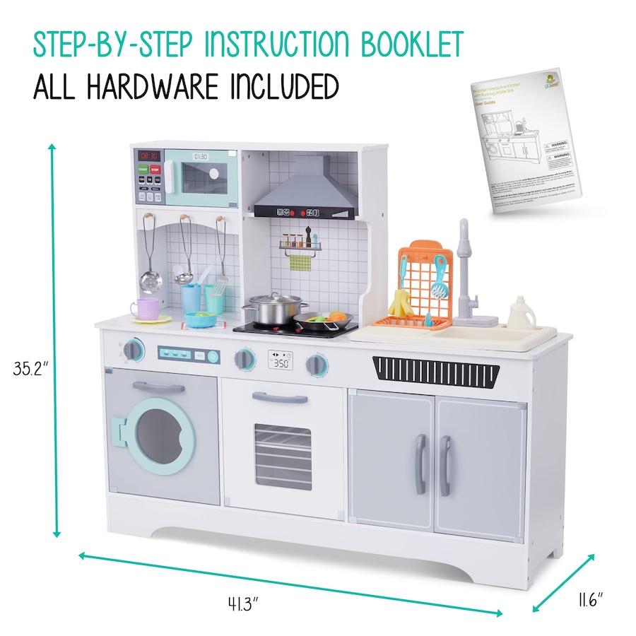 Image 870774_ALTMORE8.jpg, Product 870-774 / Price $349.99, Lil' Jumbl Kids Kitchen Set, Wooden Pretend Play Kitchen with Sounds, Accessories and Running Water from Jumbl on TSC.ca's Toys & Hobbies department