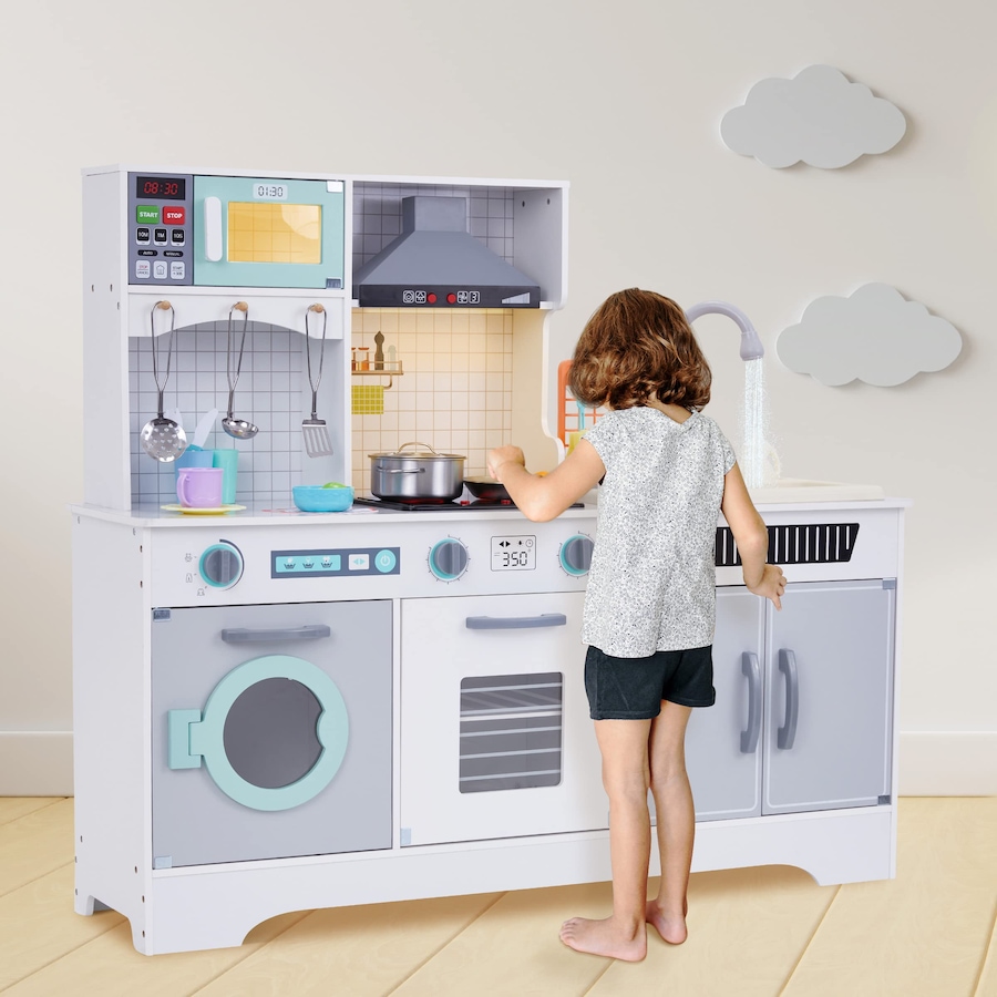 Image 870774_ALTMORE9.jpg, Product 870-774 / Price $349.99, Lil' Jumbl Kids Kitchen Set, Wooden Pretend Play Kitchen with Sounds, Accessories and Running Water from Jumbl on TSC.ca's Toys & Hobbies department