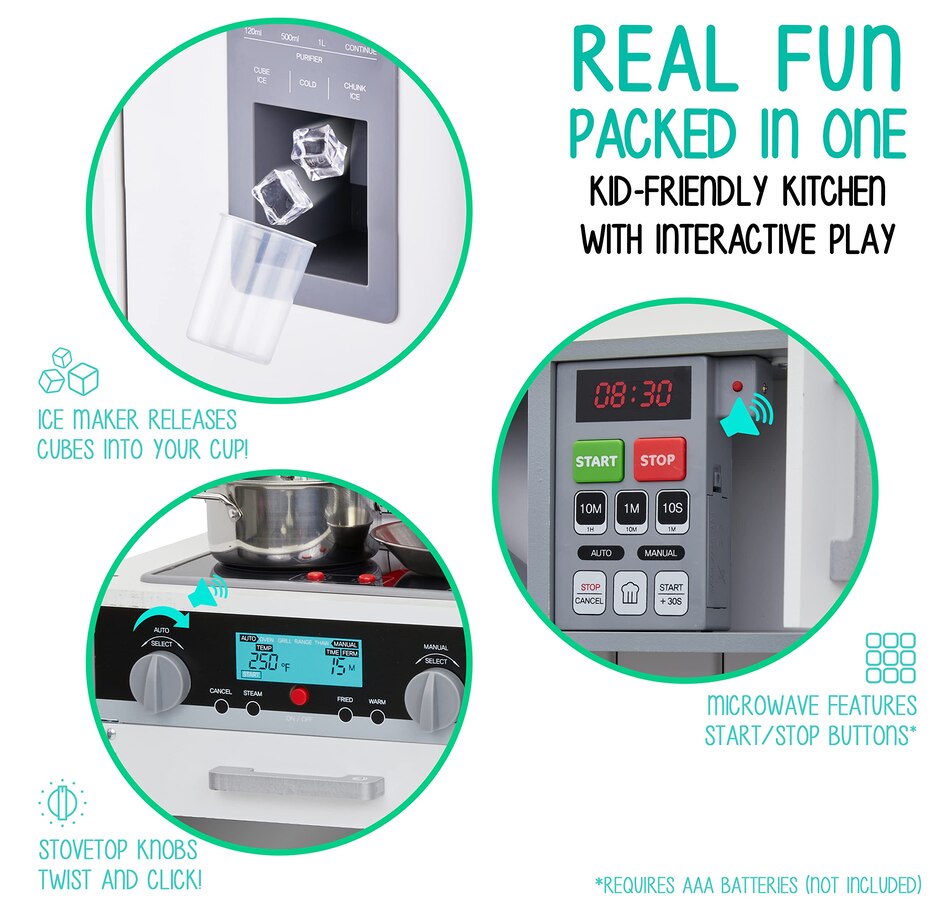 Image 870789_ALTMORE3.jpg, Product 870-789 / Price $199.99, Lil' Jumbl Kids Kitchen Set, Wooden Pretend Play Kitchen with Sounds & Accessories - Gray from Jumbl on TSC.ca's Toys & Hobbies department