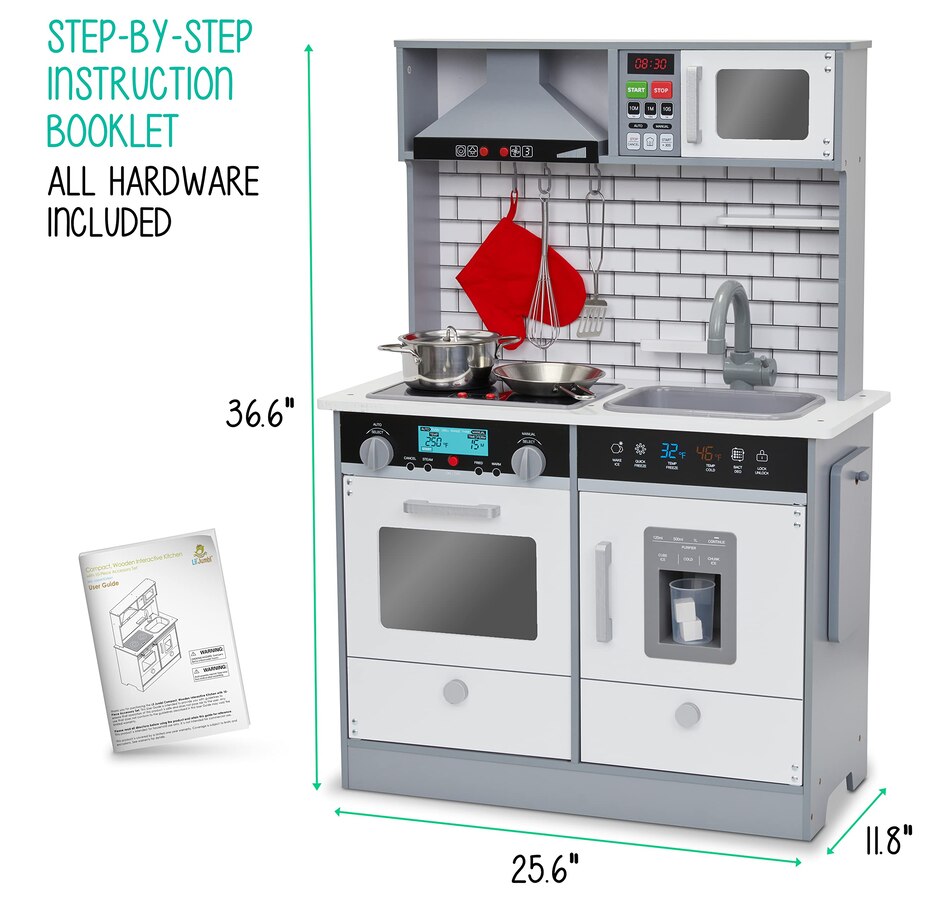 Image 870789_ALTMORE7.jpg, Product 870-789 / Price $199.99, Lil' Jumbl Kids Kitchen Set, Wooden Pretend Play Kitchen with Sounds & Accessories - Gray from Jumbl on TSC.ca's Toys & Hobbies department