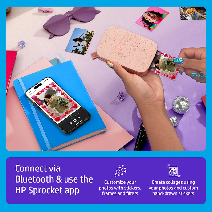 Image 870790_ALTMORE27.jpg, Product 870-790 / Price $129.99, HP Sprocket Portable 2x3" Instant Photo Printer (Blush Pink), Prints From iOS or Android Devices from HP - Hewlett Packard on TSC.ca's Toys & Hobbies department