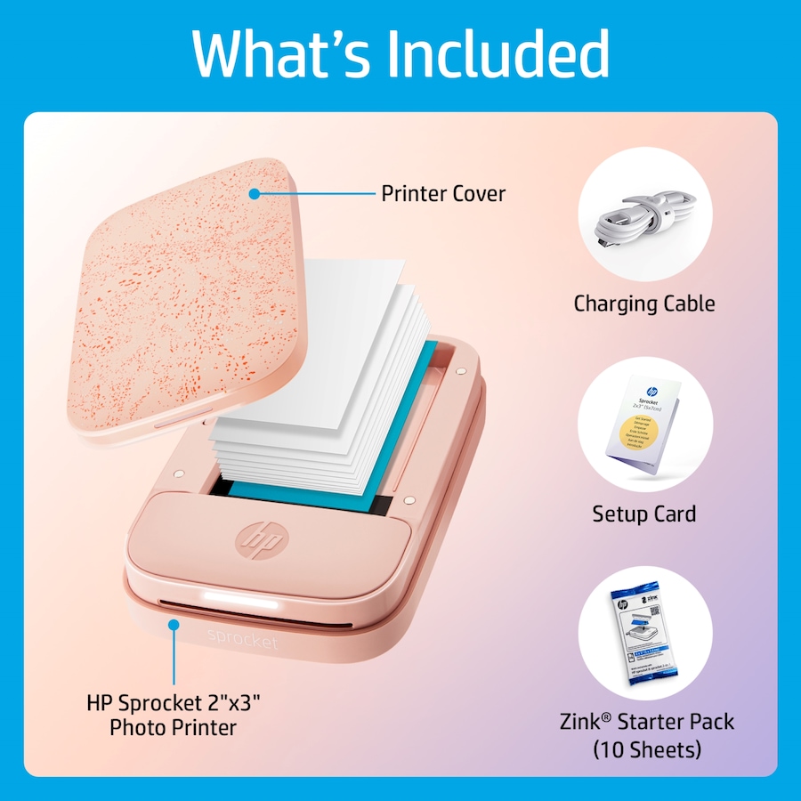 Image 870790_ALTMORE28.jpg, Product 870-790 / Price $129.99, HP Sprocket Portable 2x3" Instant Photo Printer (Blush Pink), Prints From iOS or Android Devices from HP - Hewlett Packard on TSC.ca's Toys & Hobbies department