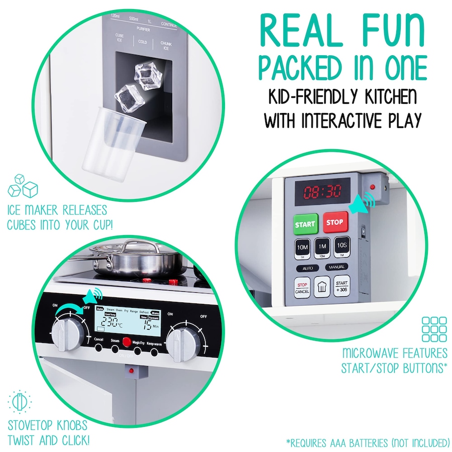Image 870801_ALTMORE3.jpg, Product 870-801 / Price $299.99, Lil' Jumbl Large Kids Kitchen Set, Wooden Pretend Play Kitchen with Sounds & Accessories - White from Jumbl on TSC.ca's Toys & Hobbies department