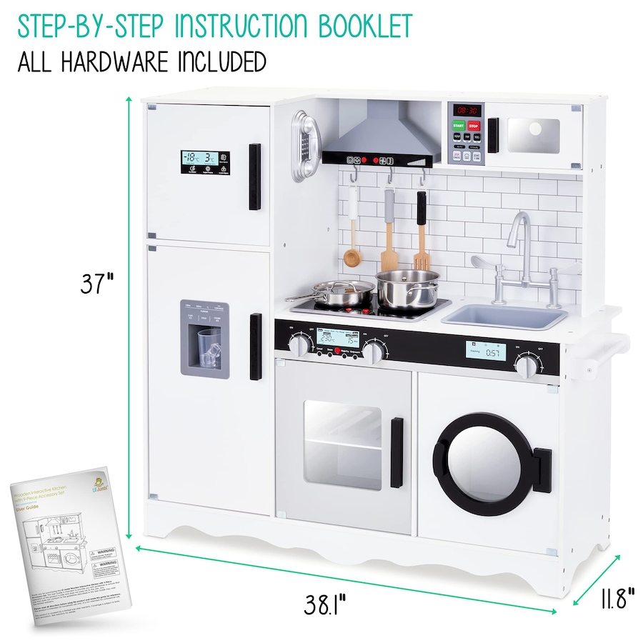 Image 870801_ALTMORE6.jpg, Product 870-801 / Price $299.99, Lil' Jumbl Large Kids Kitchen Set, Wooden Pretend Play Kitchen with Sounds & Accessories - White from Jumbl on TSC.ca's Toys & Hobbies department