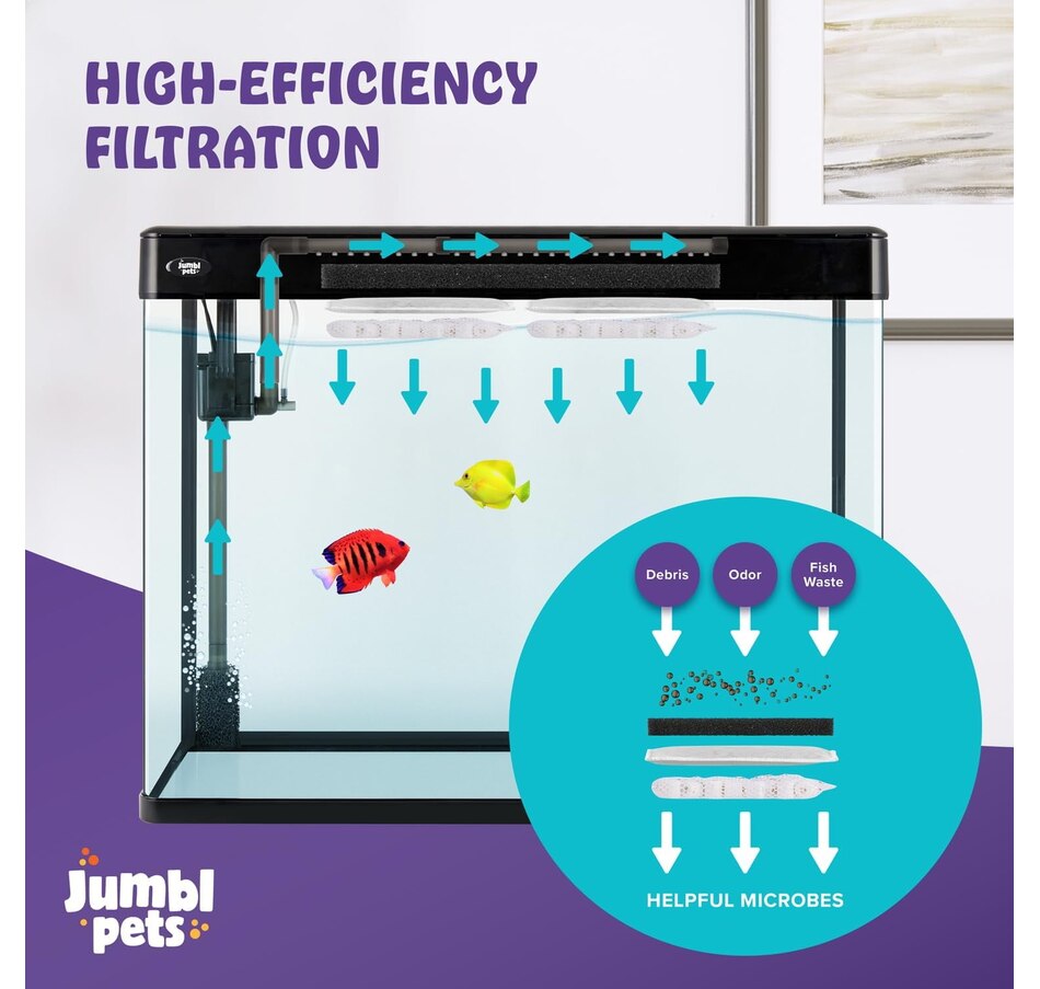 Image 870802_ALTMORE10.jpg, Product 870-802 / Price $149.99 - $259.99, JumblPets Premium Fish Aquarium Kit, Complete Glass Fish Tank Kit w/LED Lighting & More (7 Gallon) from Jumbl on TSC.ca's Home & Garden department