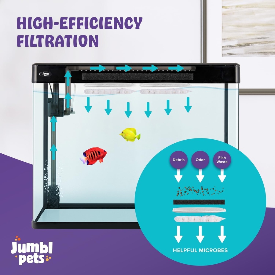 Image 870802_ALTMORE10.jpg, Product 870-802 / Price $149.99 - $259.99, JumblPets Premium Fish Aquarium Kit, Complete Glass Fish Tank Kit w/LED Lighting & More (7 Gallon) from Jumbl on TSC.ca's Home & Garden department