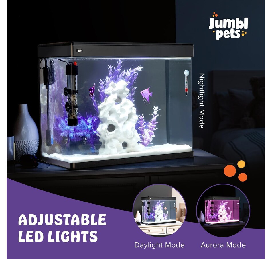 Image 870802_ALTMORE14.jpg, Product 870-802 / Price $149.99 - $259.99, JumblPets Premium Fish Aquarium Kit, Complete Glass Fish Tank Kit w/LED Lighting & More (7 Gallon) from Jumbl on TSC.ca's Home & Garden department