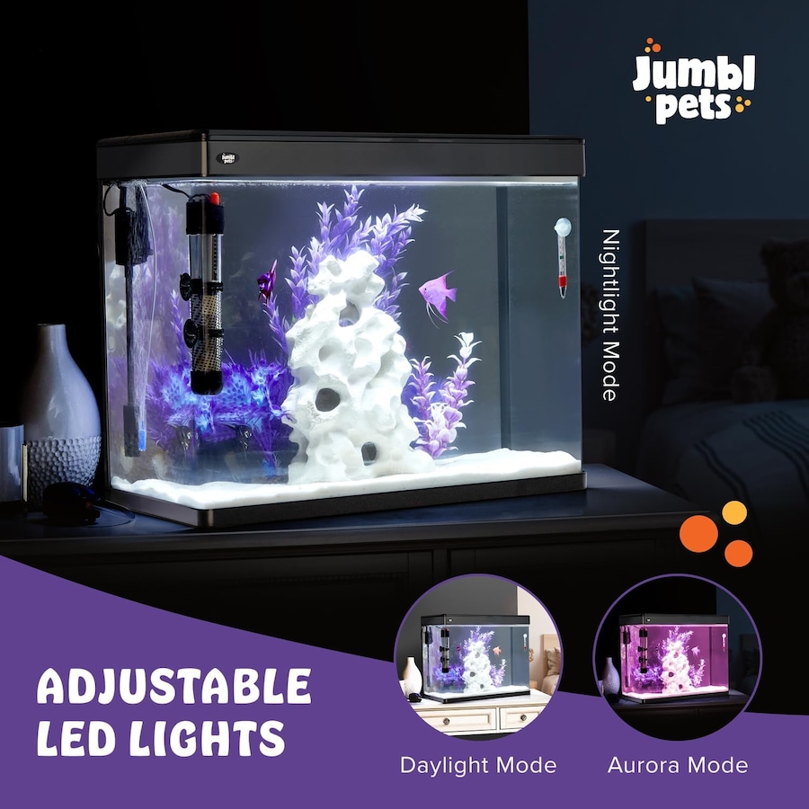 Image 870802_ALTMORE14.jpg, Product 870-802 / Price $149.99 - $259.99, JumblPets Premium Fish Aquarium Kit, Complete Glass Fish Tank Kit w/LED Lighting & More (7 Gallon) from Jumbl on TSC.ca's Home & Garden department